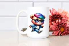 Cute Baby Bear Dancing, Vibrant Drawing PNG Product Image 2