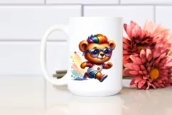 Cute Baby Bear Dancing, Vibrant Drawing PNG Product Image 2