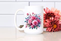 Vibrant Watercolor with Pink Roses | Clipart Product Image 2