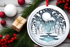 Round Christmas Ornament Sublimation|Clipart Product Image 2