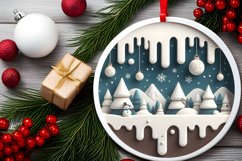 Round Christmas Ornament Sublimation|Clipart Product Image 2