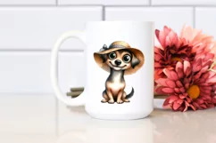 Sitting Dog with Confused Eyes | Sublimation | Clipart Product Image 2