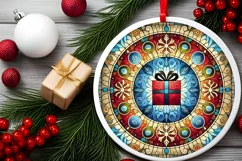 Round Christmas Ornament Sublimation|Clipart Product Image 1