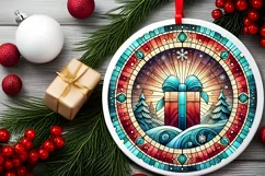 Round Christmas Ornament Sublimation|Clipart Product Image 1