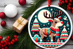 Round Christmass Ornament PNG Product Image 2