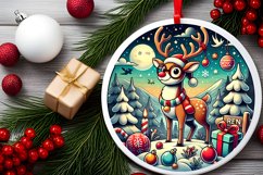 Round Christmas Ornament Sublimation|Clipart Product Image 2