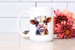 Cute Watercolor Baby Highland Cow | Clipart Product Image 2