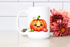 Watercolor Cute Haloween Pumpkin | Clipart Product Image 2