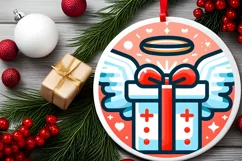 Round Christmas Ornament Sublimation|Clipart Product Image 1
