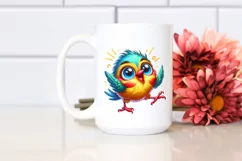 Colorful Baby Warbler Dancing | Sublimation | Clipart Product Image 2
