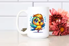 Colorful Baby Warbler Dancing | Sublimation | Clipart Product Image 2
