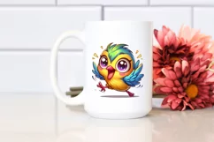 Colorful Baby Warbler Dancing | Sublimation | Clipart Product Image 2