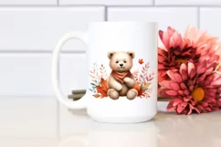 Funny Baby Bear Autumn Leaves | Sublimation | Clipart Product Image 2