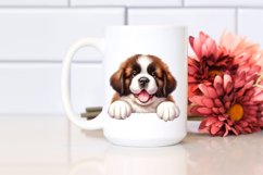 Funny Smiling Baby Saint Bernard Watercolor Clipart Product Image 2