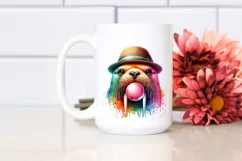 Colorful Walrus Chewing Gum | Sublimation Clipart Product Image 2