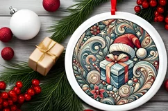 Round Christmas Ornament Sublimation|Clipart Product Image 1