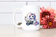 Baby Unicorn Photographing on the Moon Product Image 2