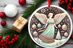 Round Christmas Ornament Sublimation|Clipart Product Image 2