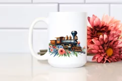 Watercolor Patriotic Train Flowers Eagle Product Image 2