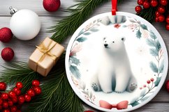 Polar Bear Christmas Ornament Sublimation PNG Product Image 2