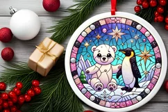 Round Christmas Ornament Sublimation|Clipart Product Image 1