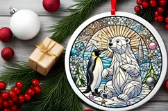 Round Christmas Ornament Sublimation|Clipart Product Image 1