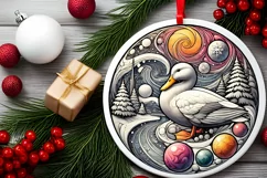 Round Christmas Ornament Sublimation|Clipart Product Image 1