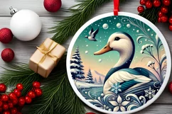 Round Christmas Ornament Sublimation|Clipart Product Image 1