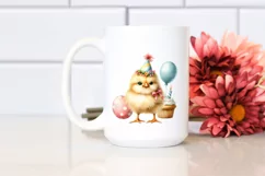 Watercolor Chicken with Party Hat, High-Res PNG Product Image 2