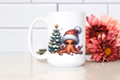 Cute Baby Octopus Christmas Tree PNG Product Image 2