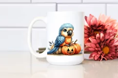 Cute Macaw with Pumpkin, Transparent PNG Product Image 2