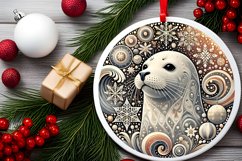 Round Christmas Ornament Sublimation|Clipart Product Image 2