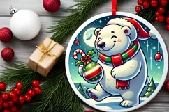 Round Christmas Ornament Sublimation|Clipart Product Image 2