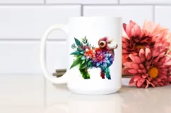 Vibrant Watercolor Lamb with Flowers, PNG Product Image 2