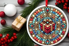 Round Christmas Ornament Sublimation|Clipart Product Image 1