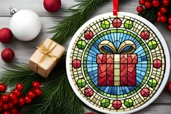 Round Christmas Ornament Sublimation|Clipart Product Image 1