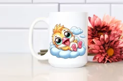 Colorful Baby Pelican Napping | Sublimation | Clipart Product Image 2
