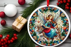 Round Christmas Ornament Sublimation|Clipart Product Image 1