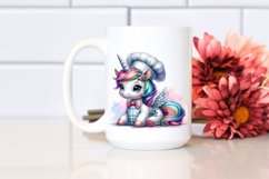 Colorful Baby Unicorn Baker&#039;s Apron PNG Product Image 2