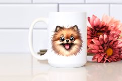 Colorful Crazy Watercolor Pomeranian Sublimation Clipart Product Image 2