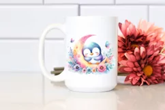 Vibrant Wimsical Penguin Moon Flowers Product Image 2