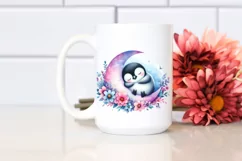 Vibrant Wimsical Penguin Moon Flowers Product Image 2