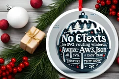 Round Christmas Ornament Sublimation|Clipart Product Image 1