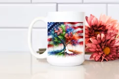 Vibrant Watercolor Tree with Flowers, PNG Product Image 2