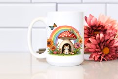 Vibrant Cat House with Colorful Mushroom | Clipart Product Image 2