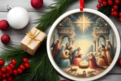 Round Christmas Ornament Sublimation|Clipart Product Image 2