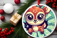 Round Christmas Ornament Sublimation|Clipart Product Image 1