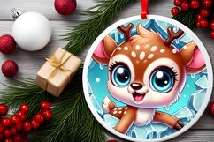 Round Christmas Ornament Sublimation|Clipart Product Image 1