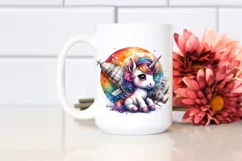 Colorful Baby Macaw Whimsical Space Station PNG Product Image 2