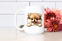 Colorful Funny Watercolor Pomeranian Sublimation Clipart Product Image 2